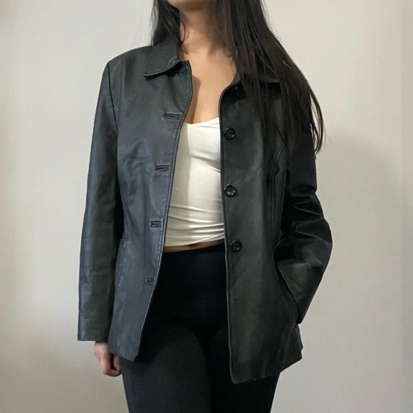 🧥Women’s Black Croft and Barrow Leather Jacket -  Size Large 🖤 - Picture 1 of 13